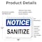 Signmission Sanitize, 18 in W x Rectangle, Vinyl Decal OS-2PACK-NS-D-1218-L-18237 - alternate 2